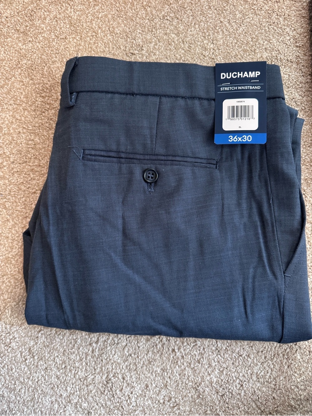 Duchamp Tailored Flat-Front Dress Pants in Dark Navy